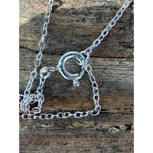 Sterling Silver Double Heart Pendant Necklace 925 LA TH Marking - Picture 6 of 6